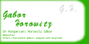 gabor horowitz business card